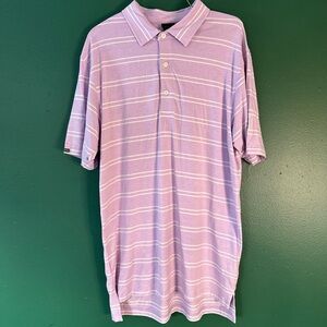 Purple Striped Golf Polo Shirt